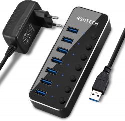 Hub USB 3.0 alimenté à 7 Ports avec commutateurs Individuels en test sospc.name